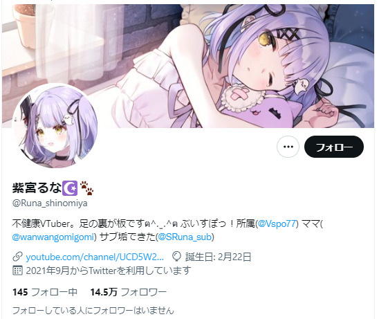 紫宮るな Twitterアカウント - 紫宮るなの前世・中の人はぽむいのっ！顔バレや年齢は？声が嫌い？